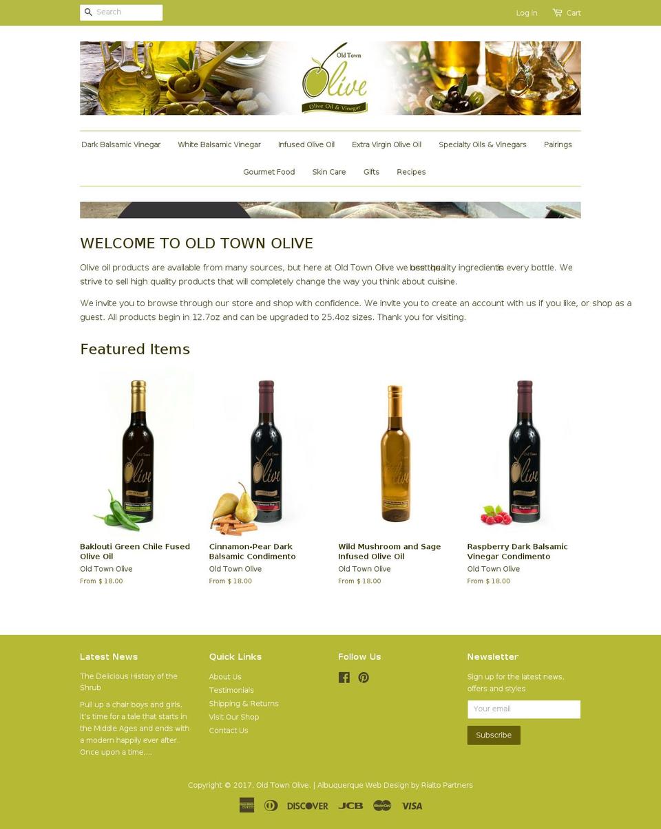 oldtownolive.com shopify website screenshot