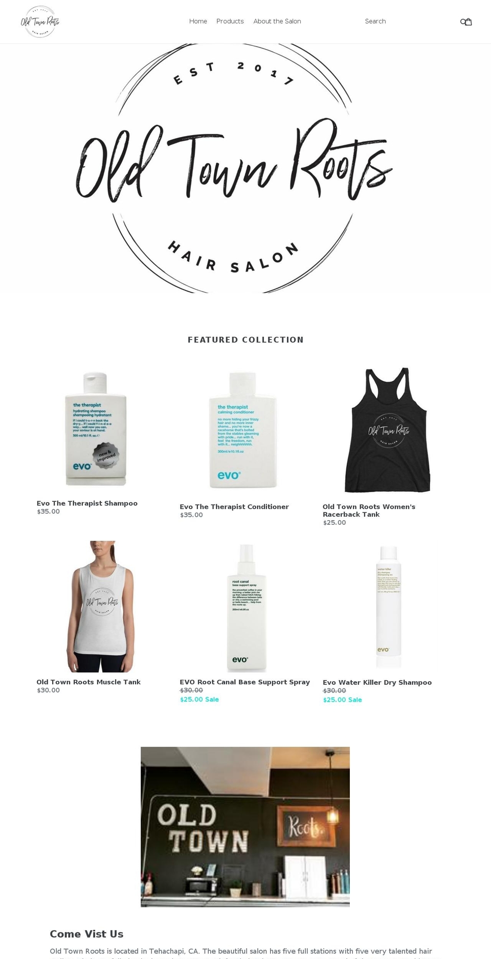 oldtownroots.com — Shopify storefront screenshot