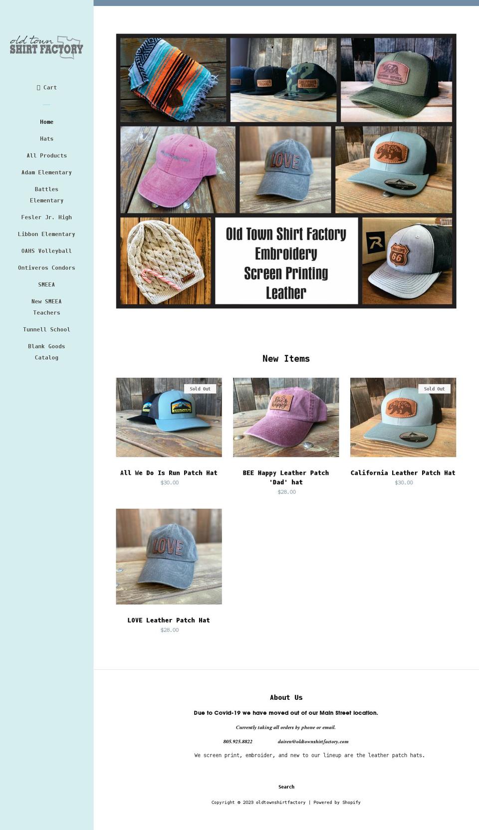 oldtownshirtfactory.com shopify website screenshot