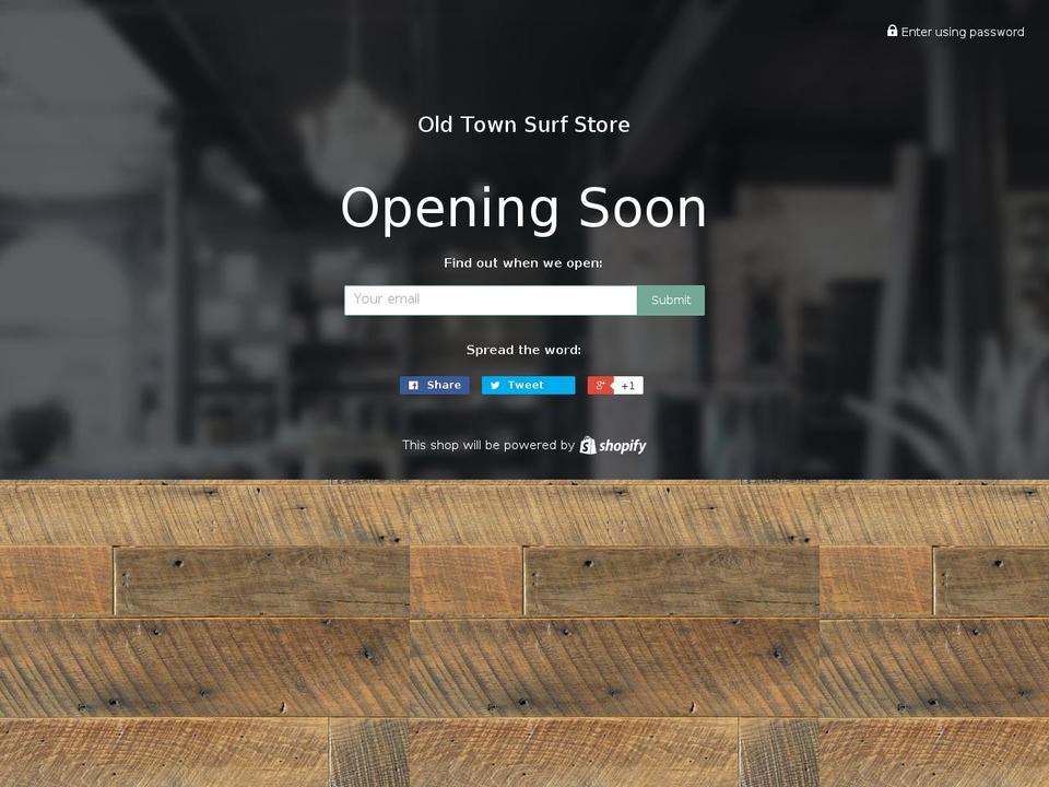 oldtownsurfstore.com shopify website screenshot