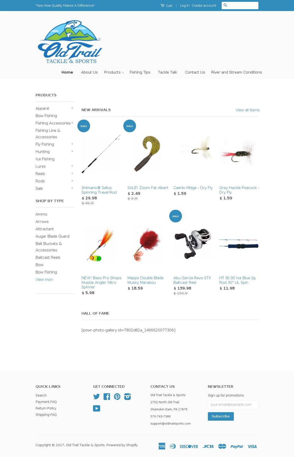 oldtrailsports.com shopify website screenshot