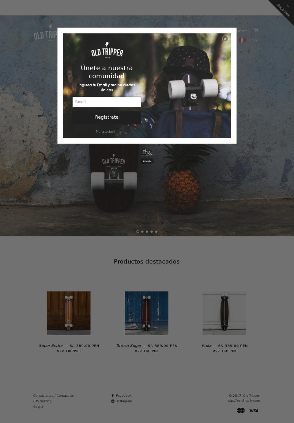 oldtripper.com shopify website screenshot