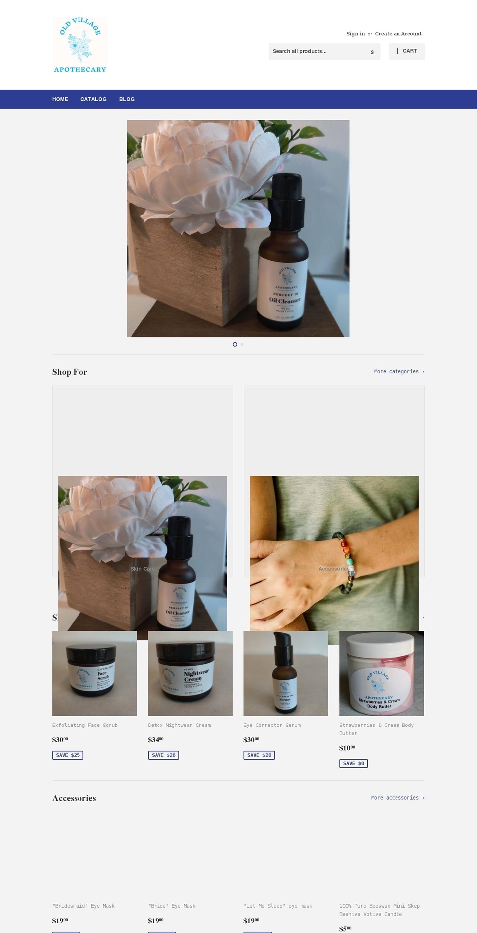 oldvillageapothecary.com shopify website screenshot