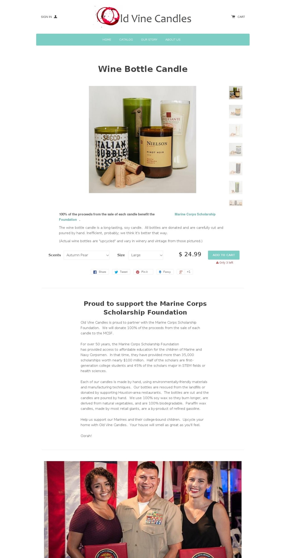 oldvinecandles.com — Shopify storefront screenshot