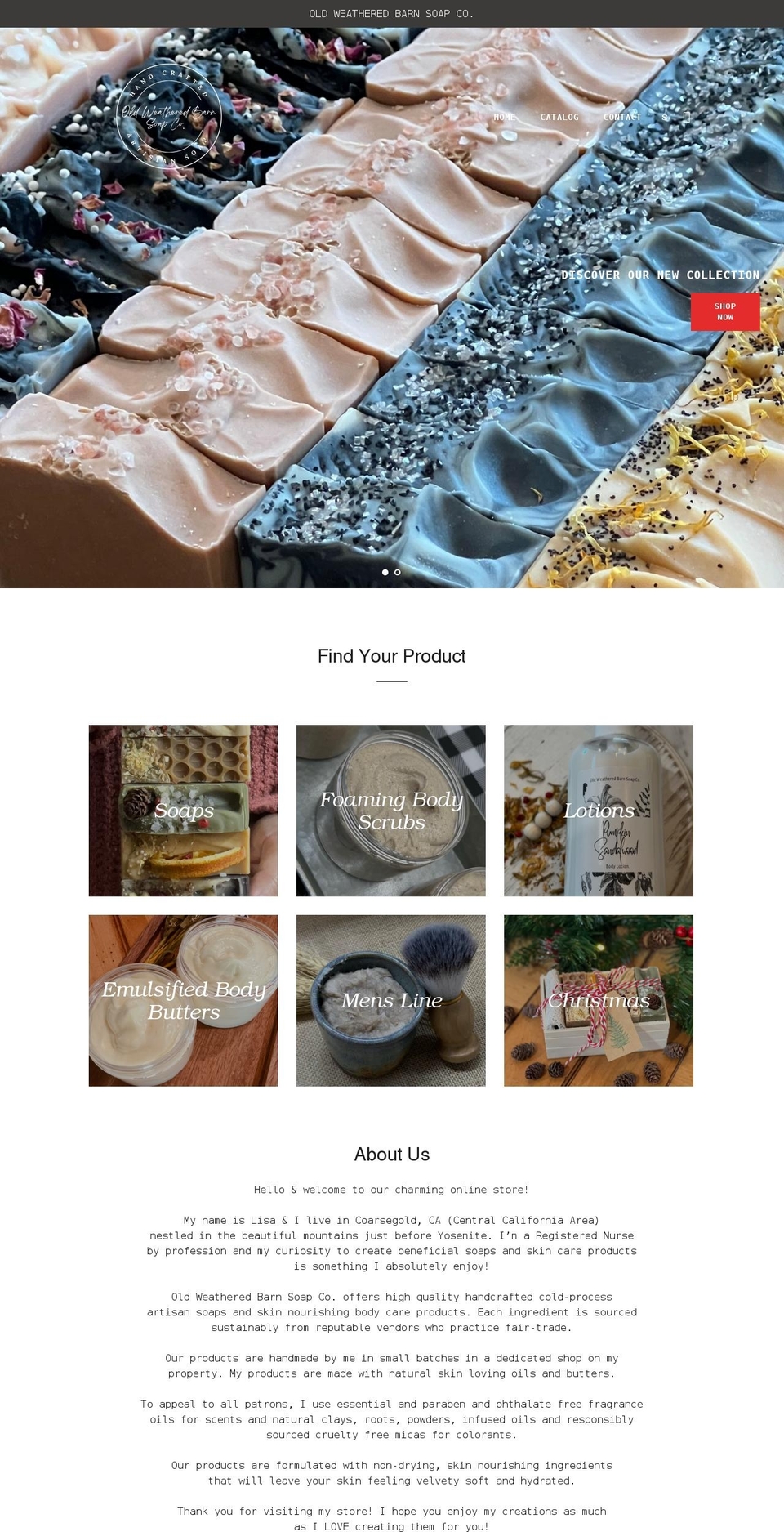 oldweatheredbarn.com shopify website screenshot
