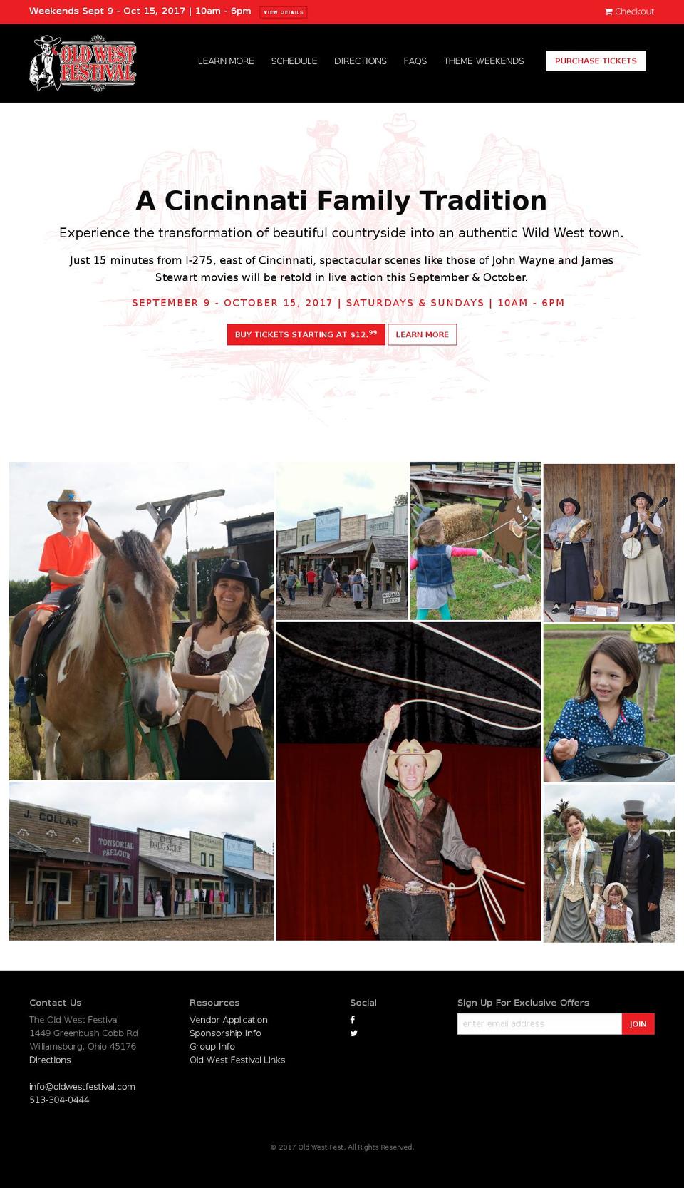 RPS v2.0 Shopify theme site example oldwestfest.com