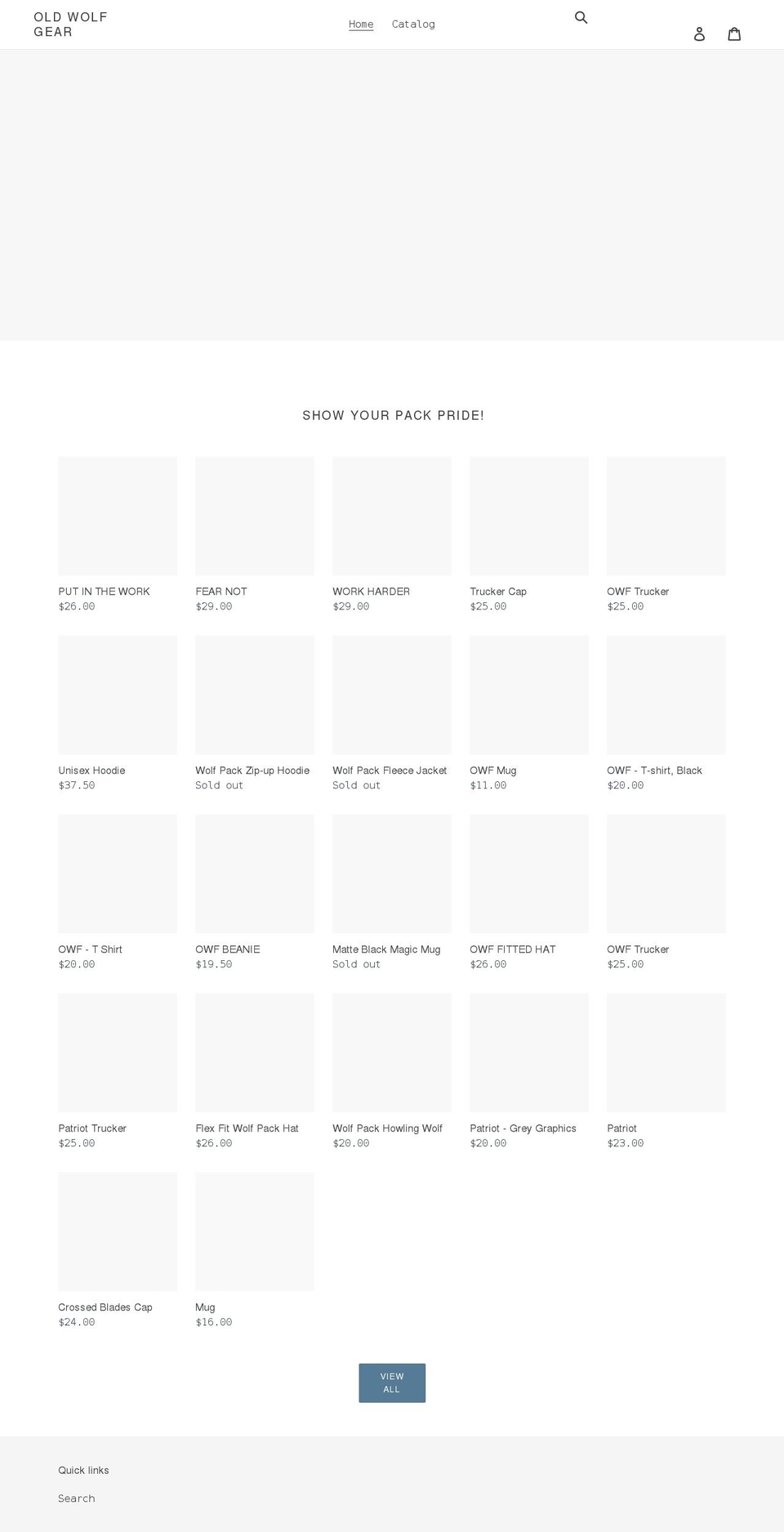 oldwolfgear.com shopify website screenshot