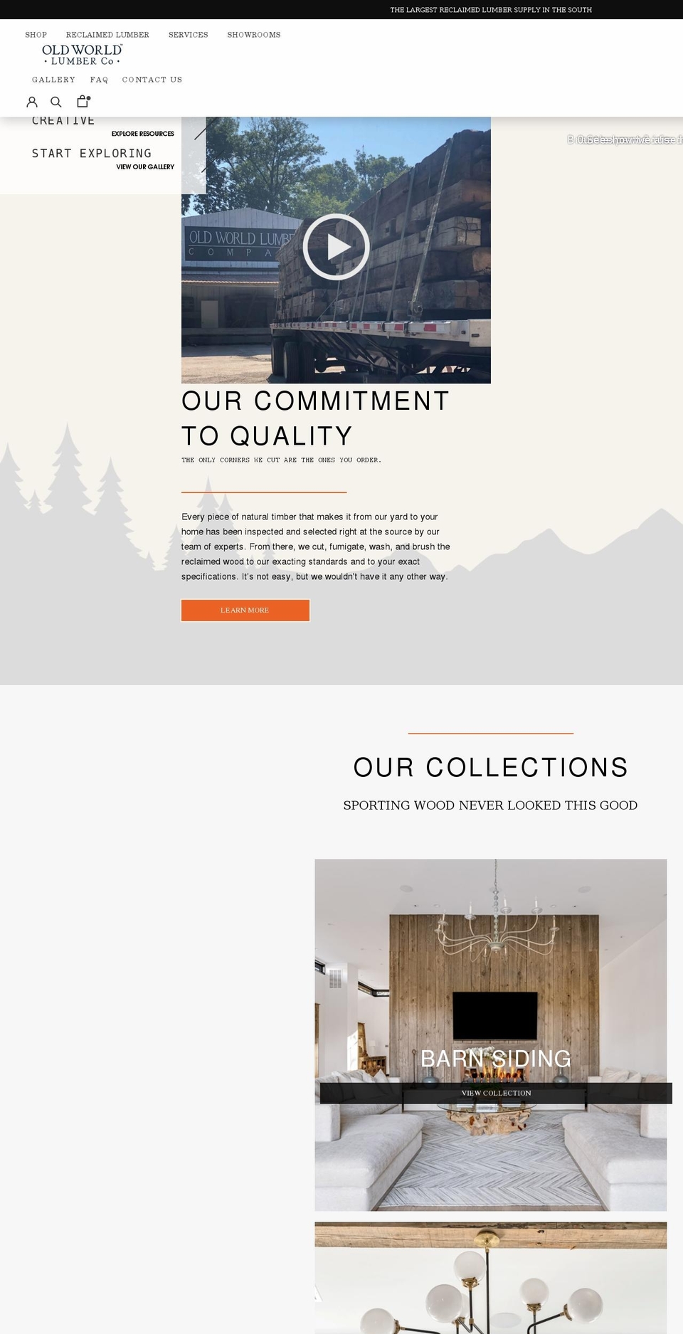 oldworldlumber.com shopify website screenshot