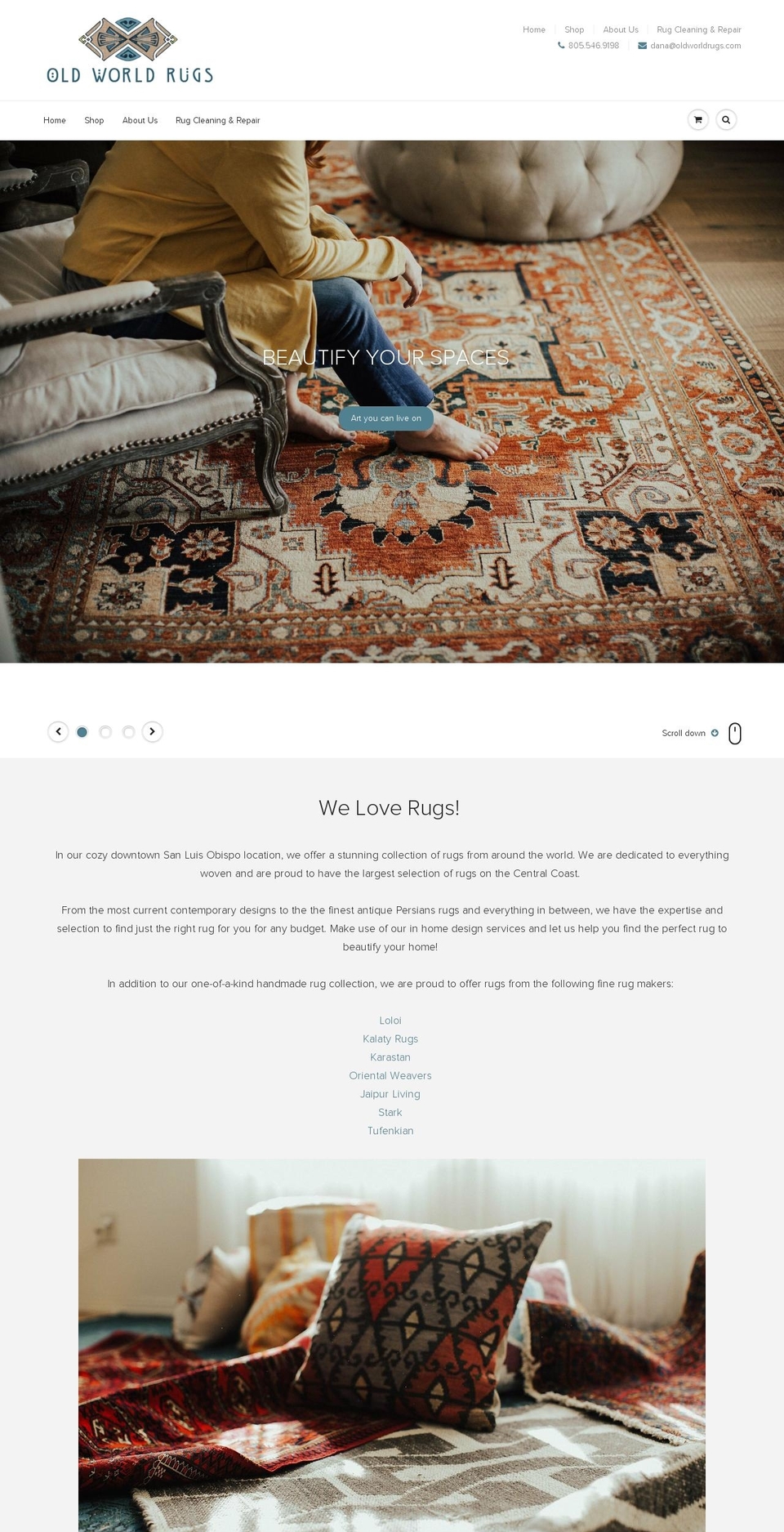 oldworldrugs.com shopify website screenshot