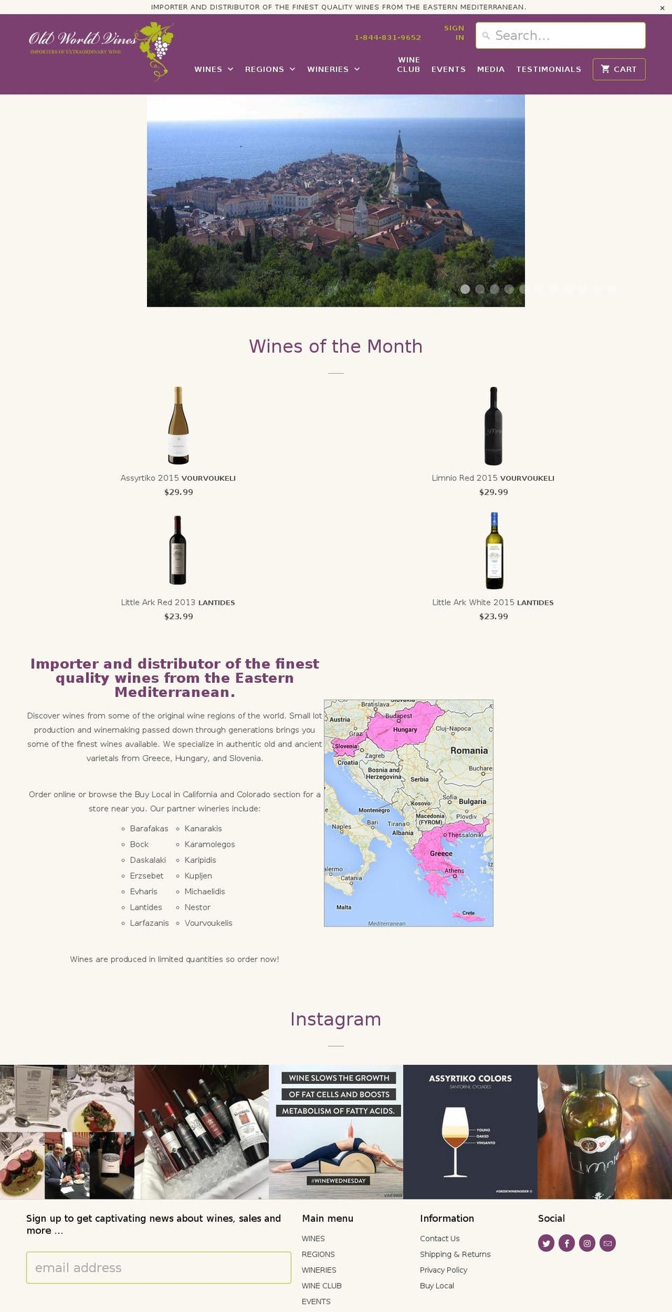 oldworldvines.com shopify website screenshot