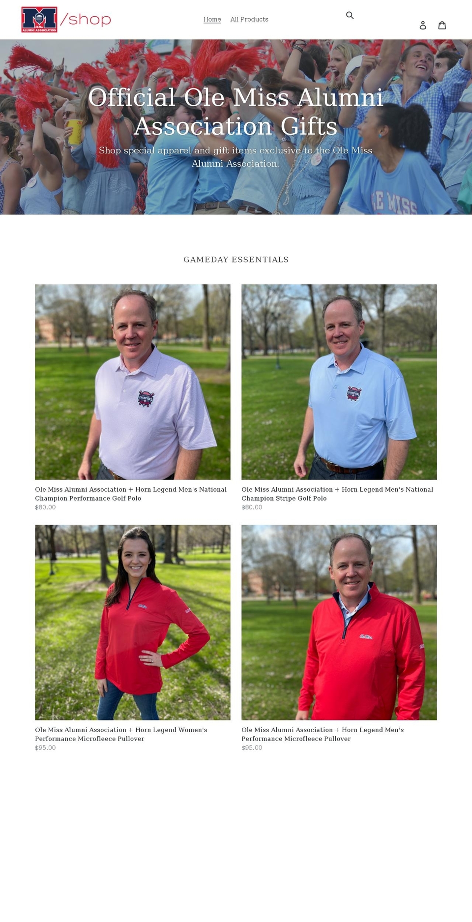 ole-miss-alumni-association-store.myshopify.com shopify website screenshot