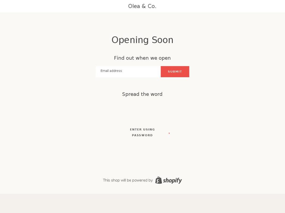 oleaandco.com — Shopify storefront screenshot