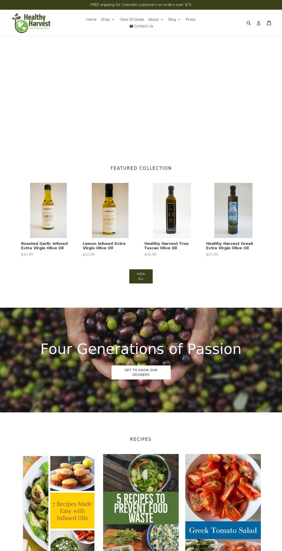 oleaflorida.com — Shopify storefront screenshot