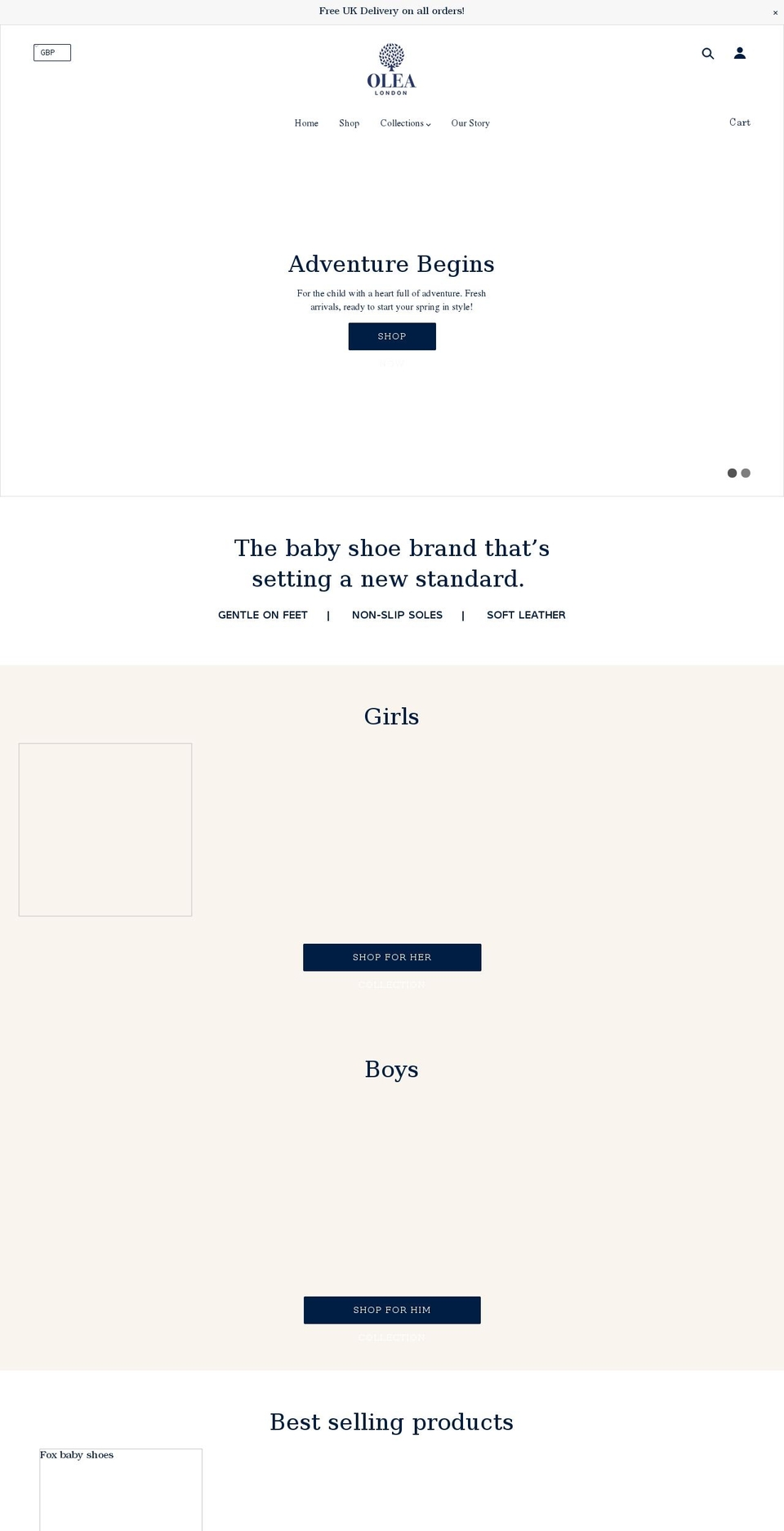 olealondon.com shopify website screenshot