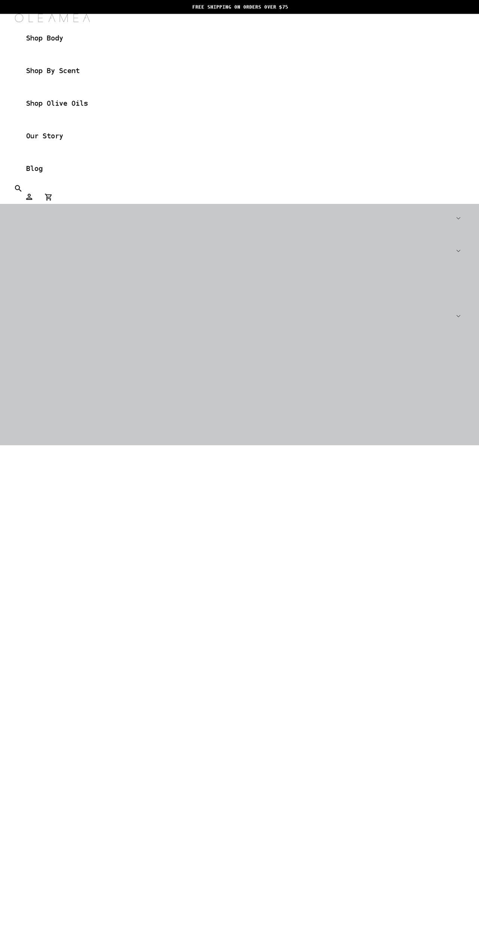 oleamea.com shopify website screenshot