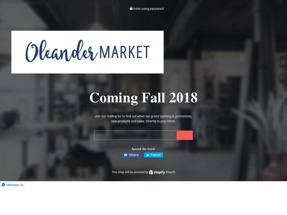 oleandermarket.com — Shopify storefront screenshot