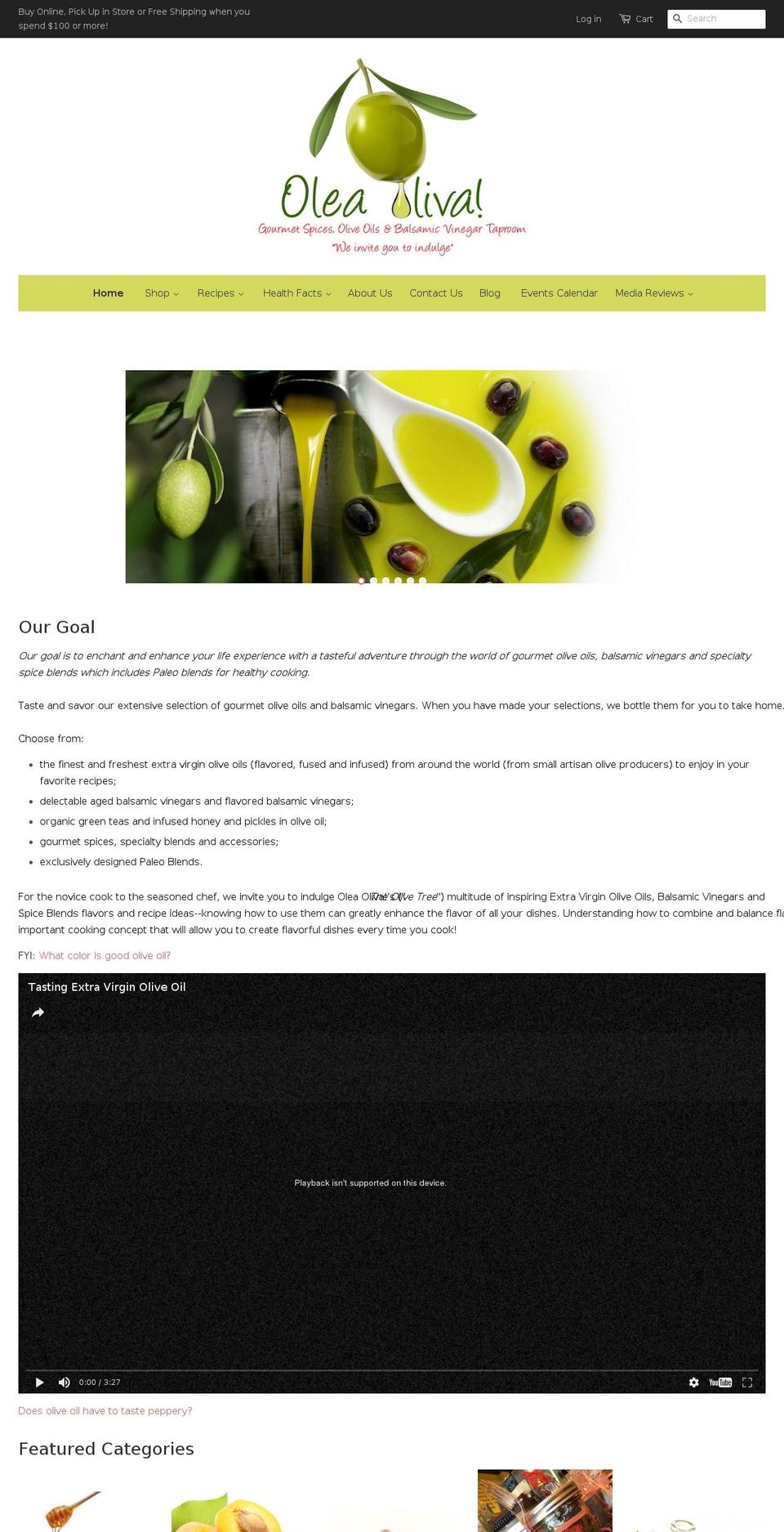 oleaoliva.com shopify website screenshot