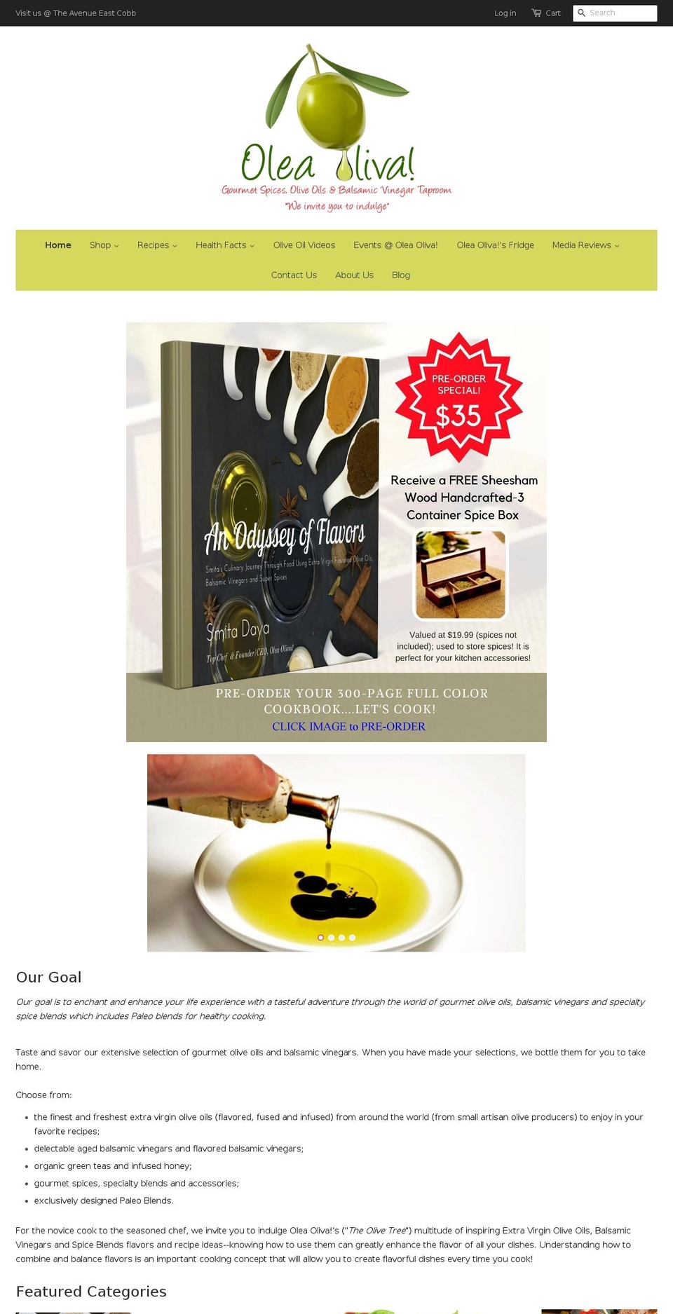 oleaoliva.net shopify website screenshot