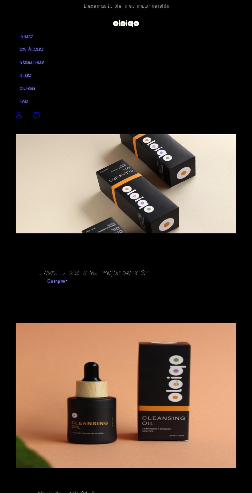 oleiqoskin.com shopify website screenshot