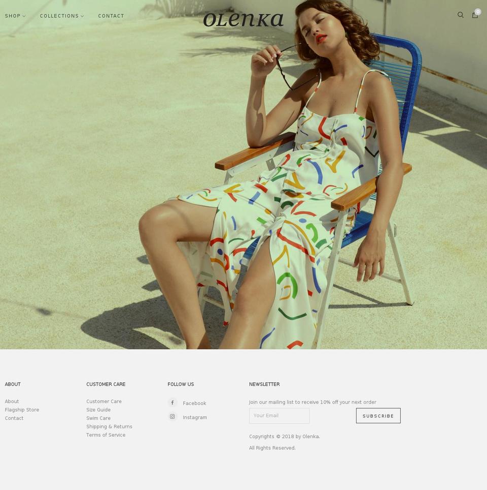 olenkathelabel.com shopify website screenshot