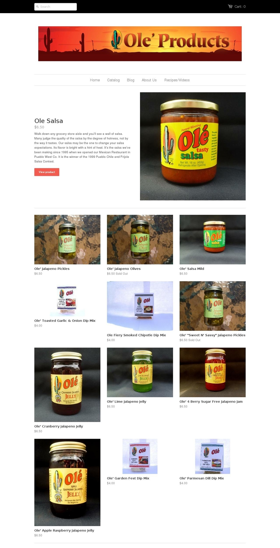 oleproducts.com shopify website screenshot