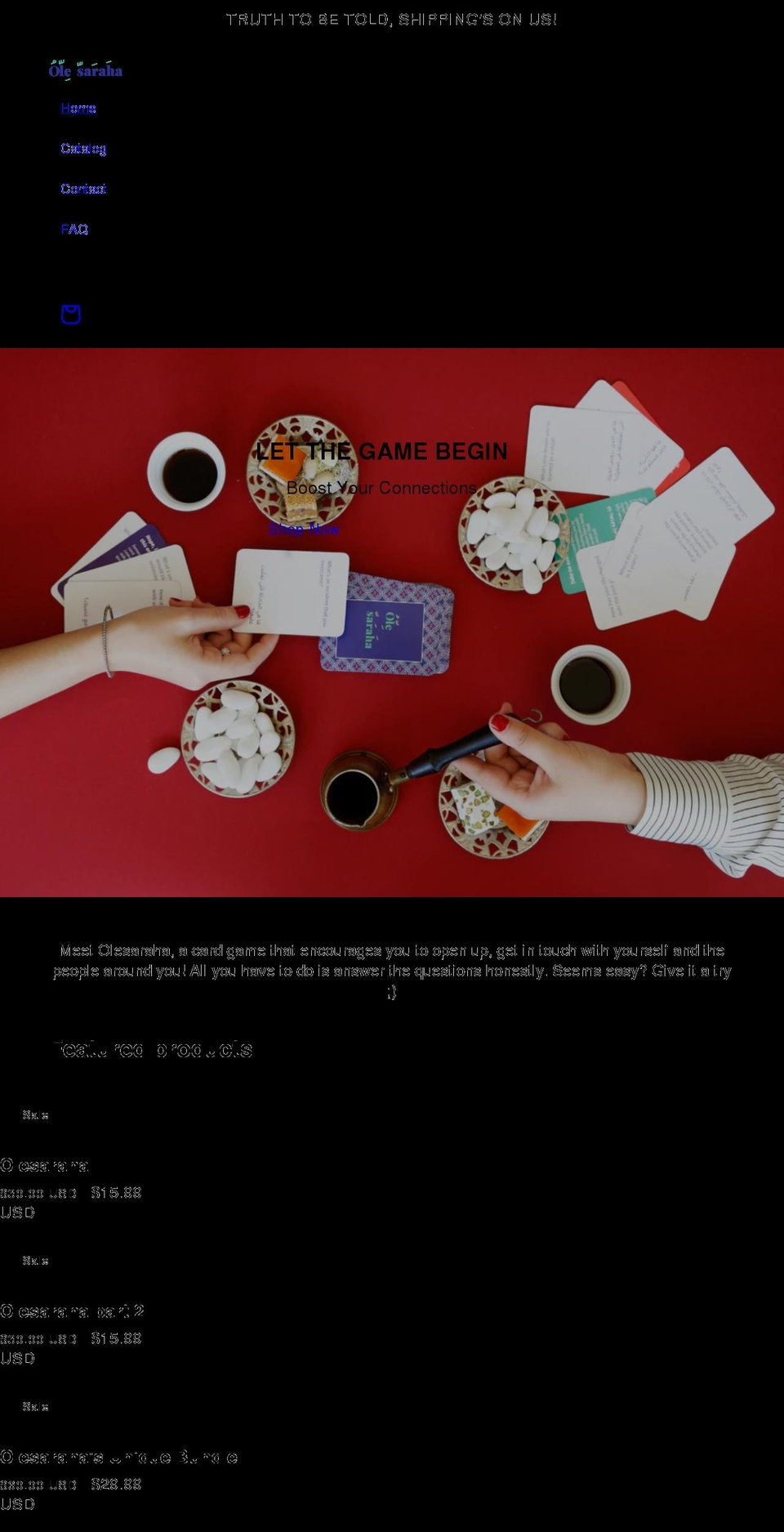 olesaraha.com shopify website screenshot