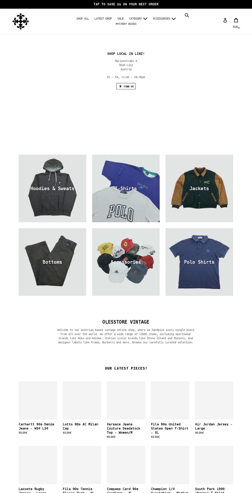 olesstore.com shopify website screenshot