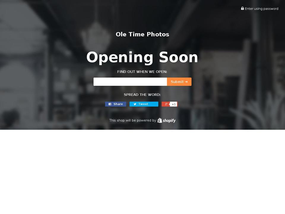 oletimephotos.com shopify website screenshot