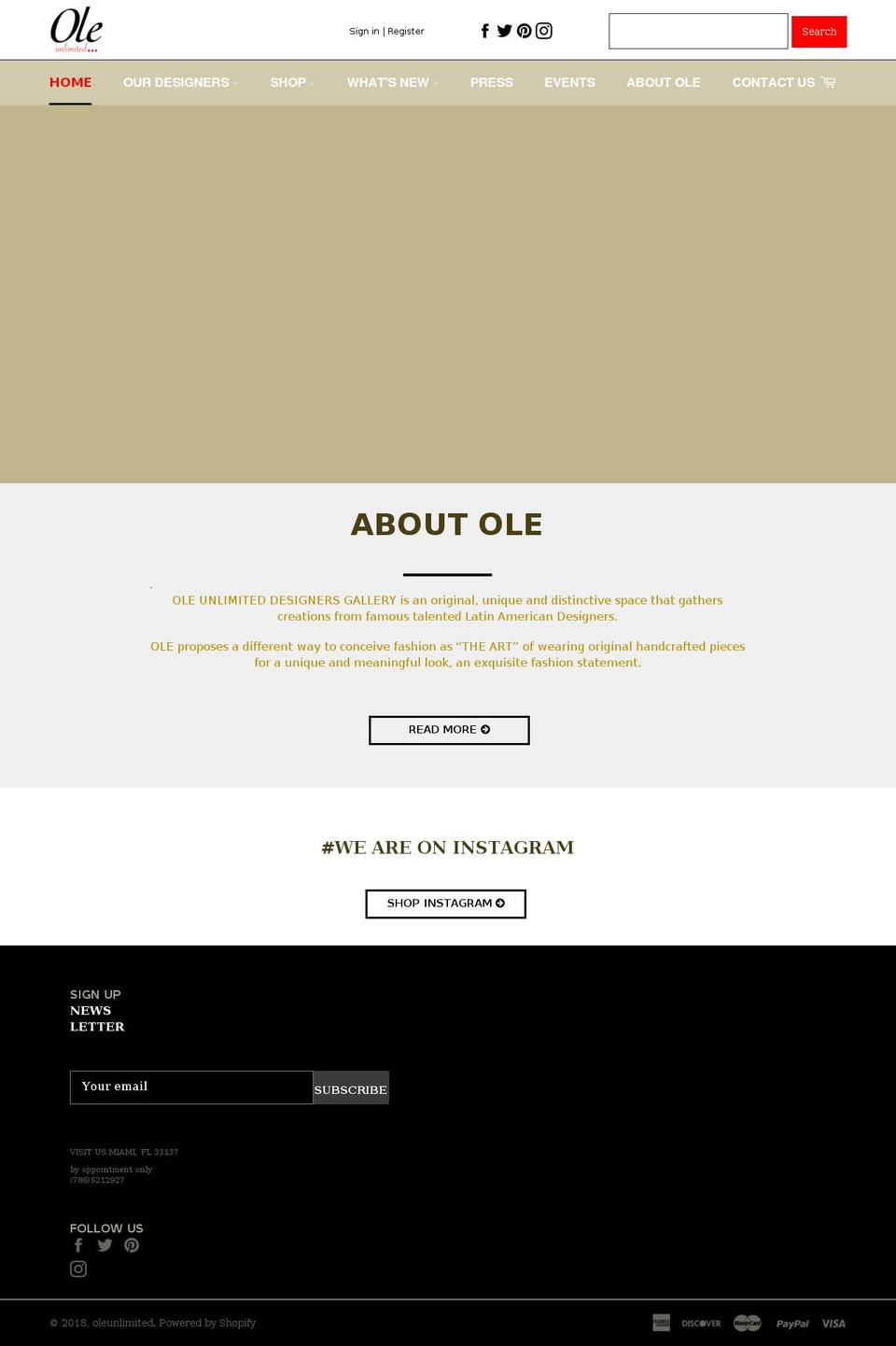 oleunlimited.com shopify website screenshot