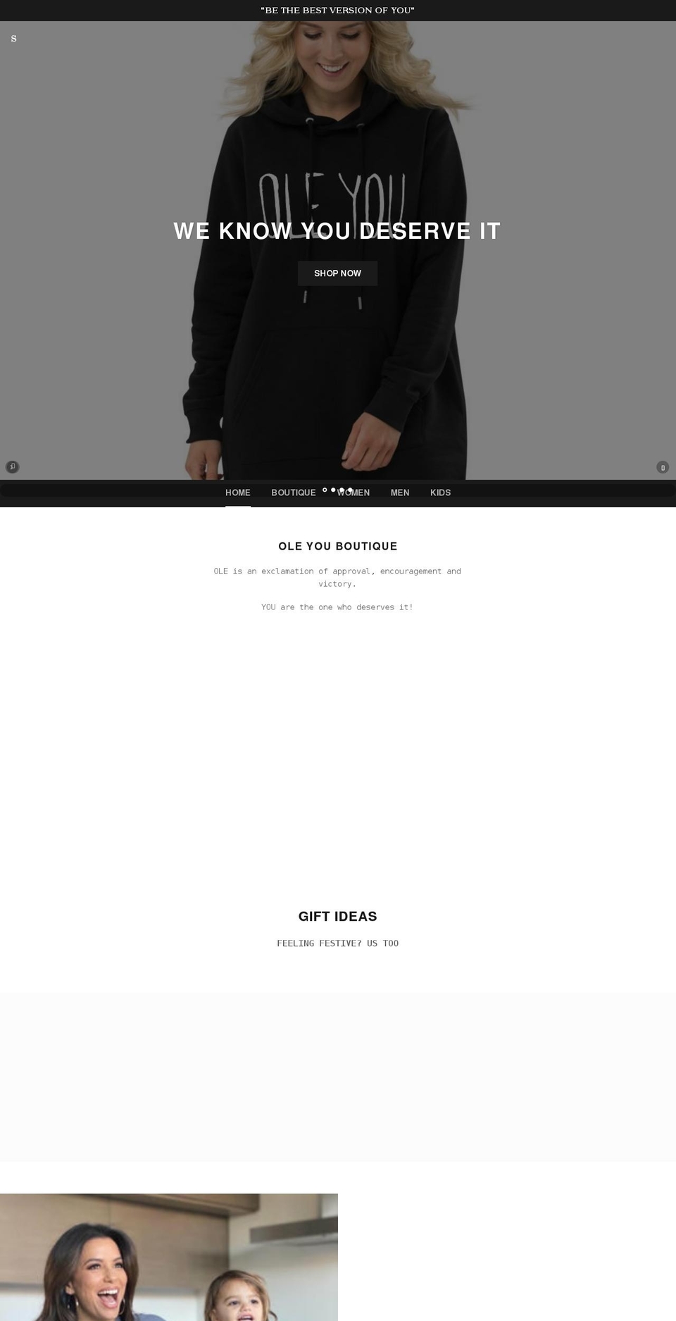 oleyouboutique.com shopify website screenshot