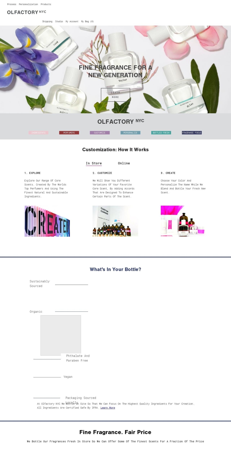 OLFACTORY Shopify theme site example olfactoryny.com