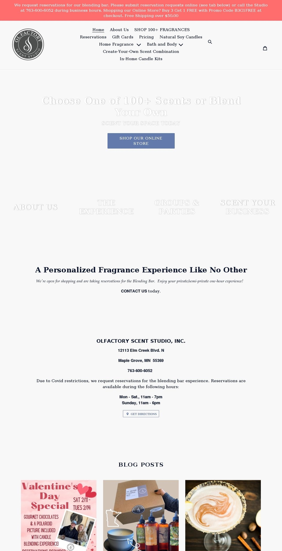 olfactoryscentstudio.com shopify website screenshot
