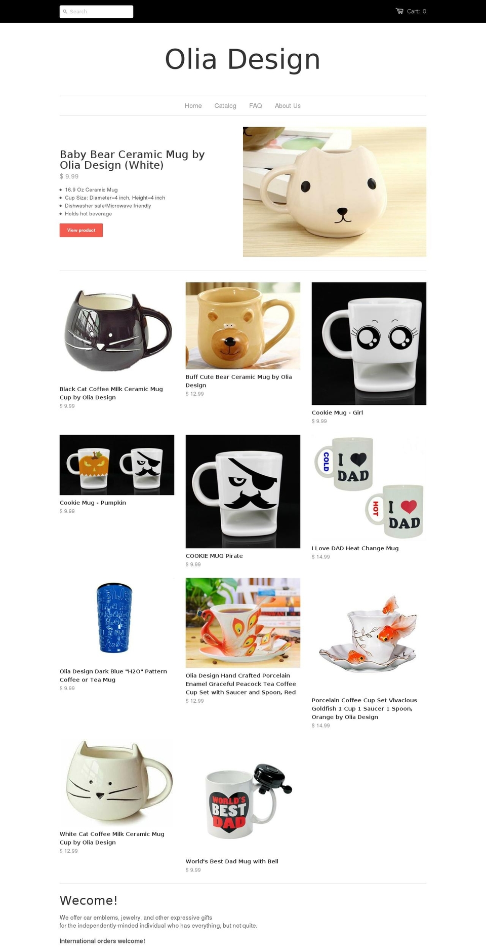 oliadesign.com shopify website screenshot