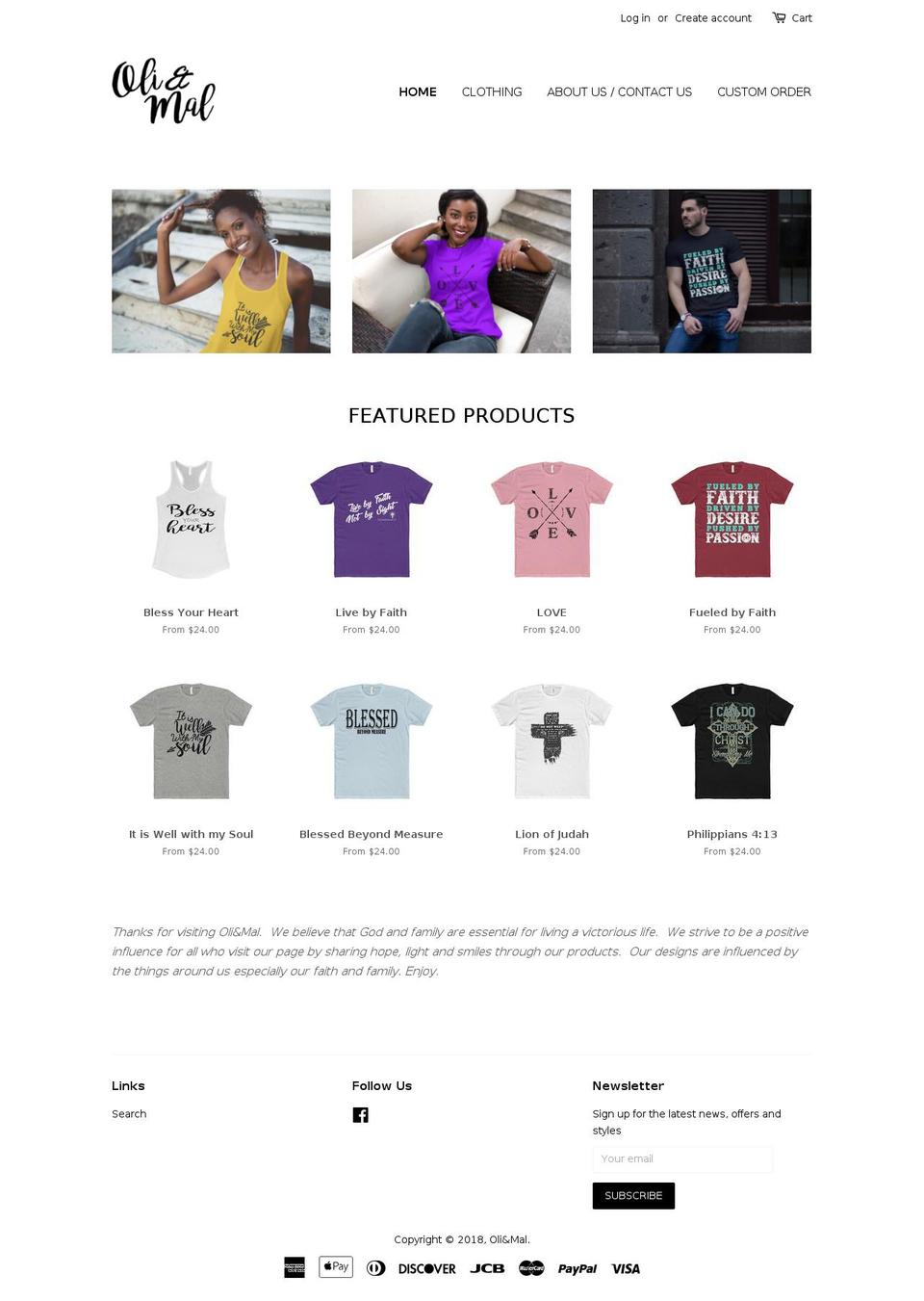 oliandmal.com — Shopify storefront screenshot