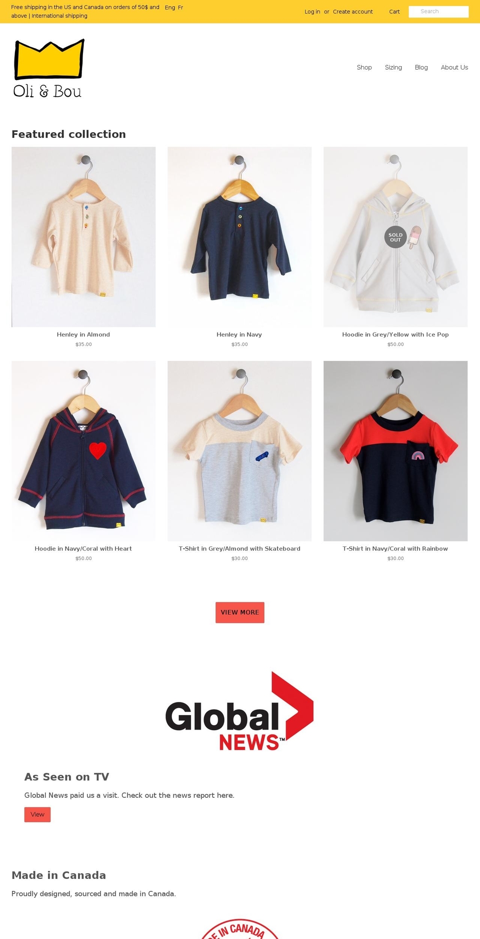 olibou.ca shopify website screenshot