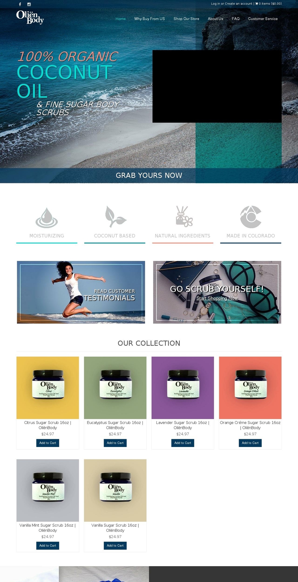 olienbody.com shopify website screenshot