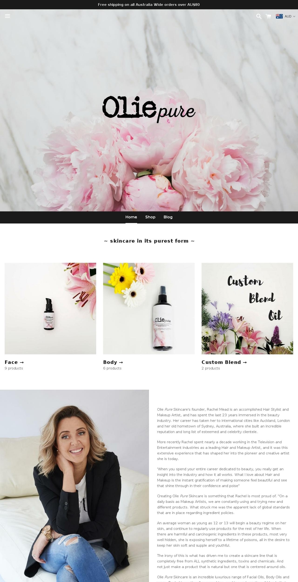 oliepure.com — Shopify storefront screenshot