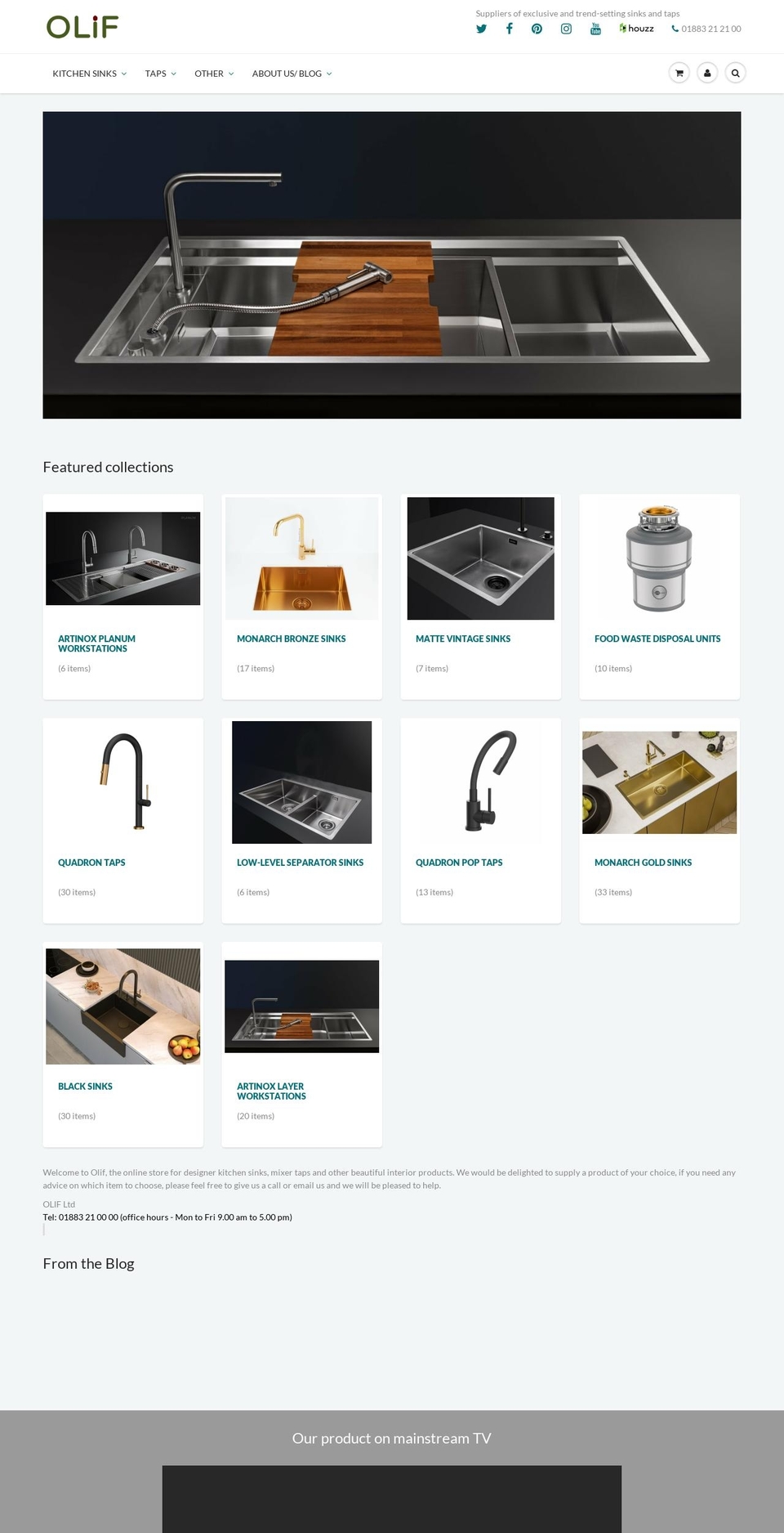 olif.co.uk shopify website screenshot