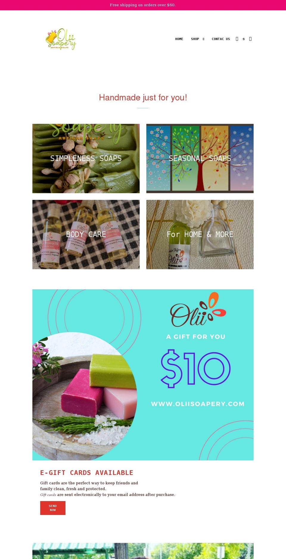 oliisoapery.com shopify website screenshot