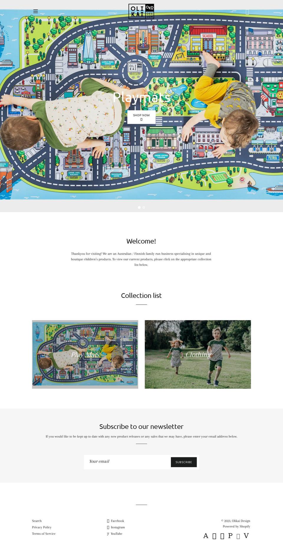 olikaidesign.com shopify website screenshot