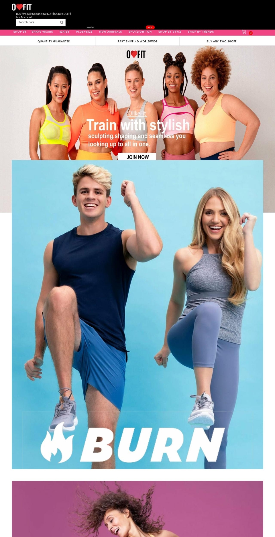 Gymonster- Shopify theme site example olikefit.com