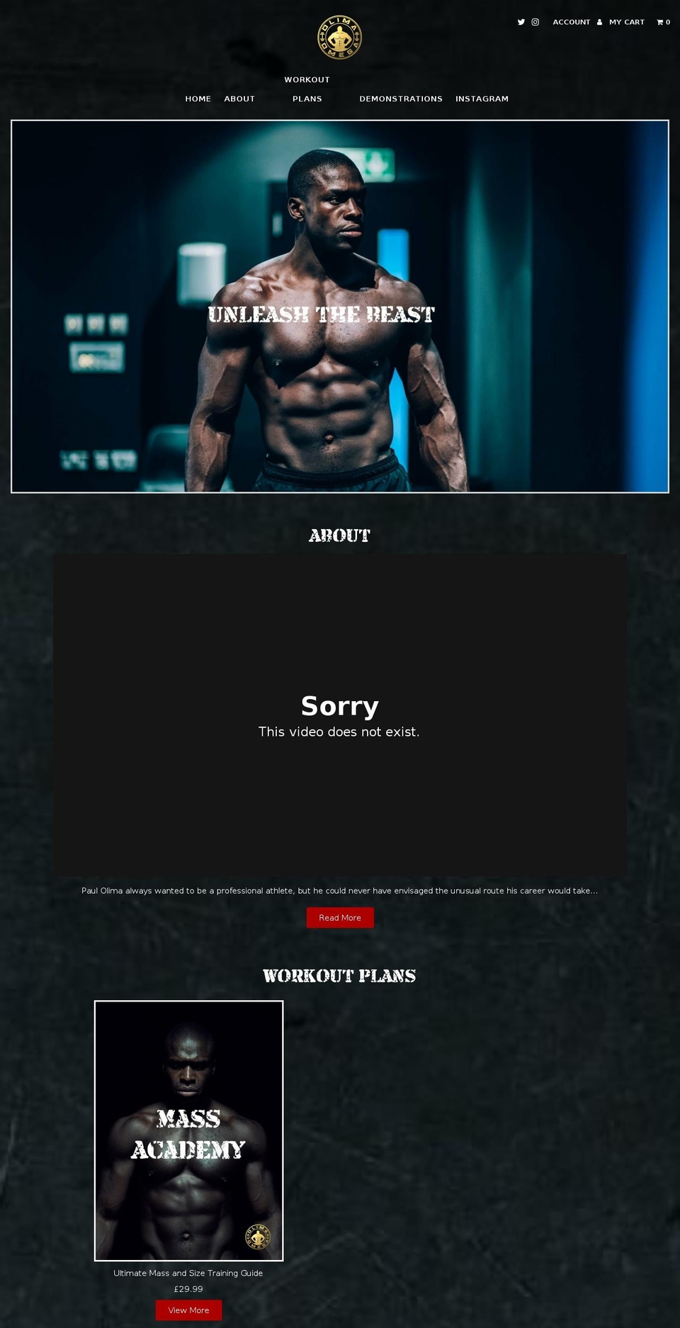olimaomega.com shopify website screenshot