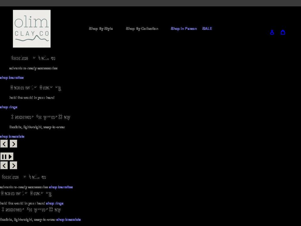 olimclayco.com shopify website screenshot