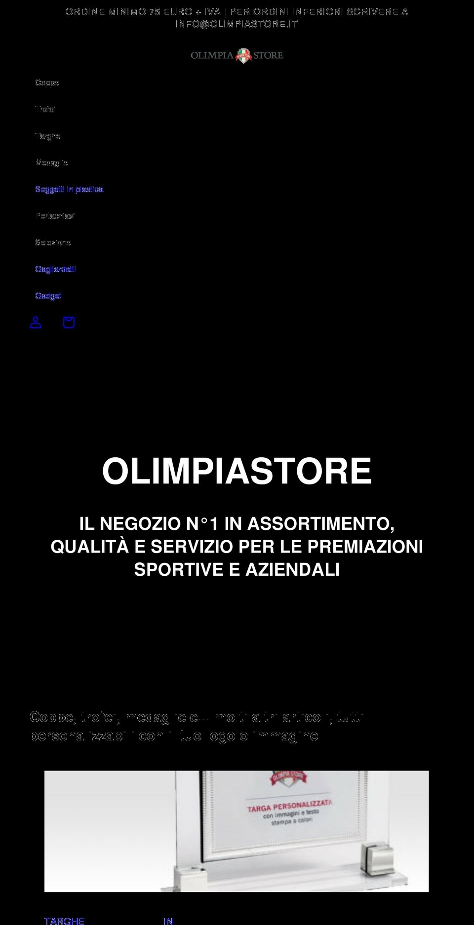 olimpiastore.it shopify website screenshot