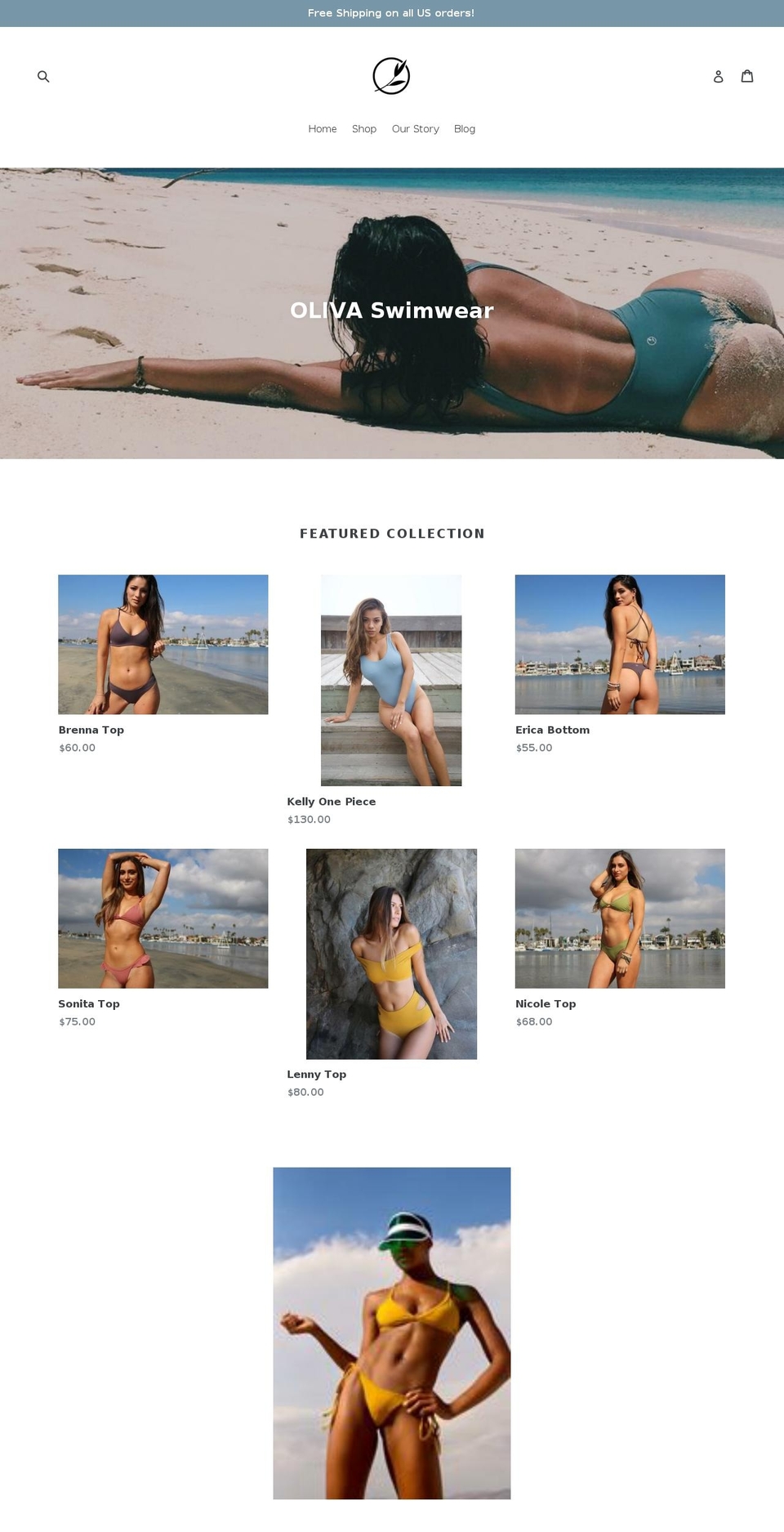 olivaswimwear.com shopify website screenshot