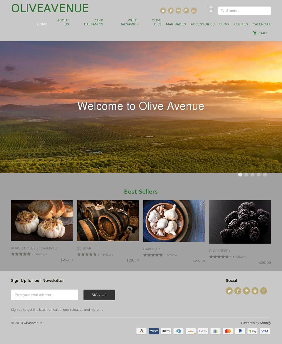 olive-avenue.com shopify website screenshot