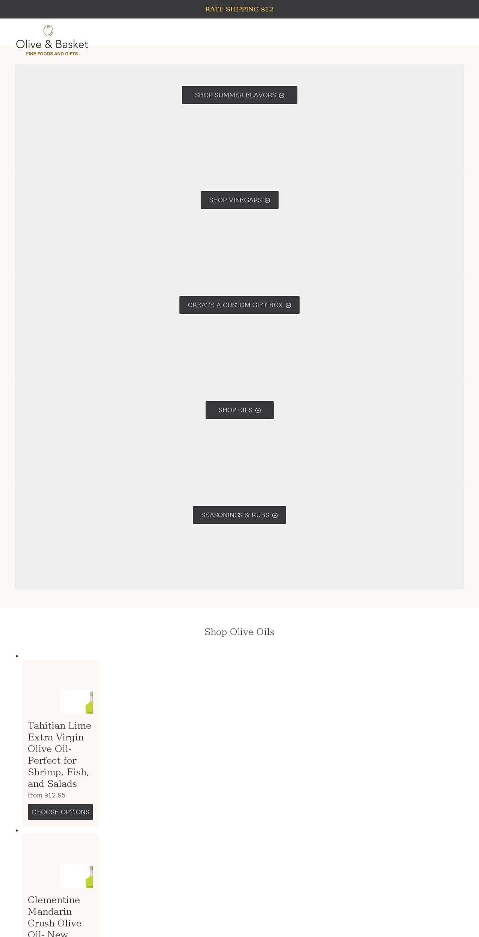 oliveandbasket.com shopify website screenshot