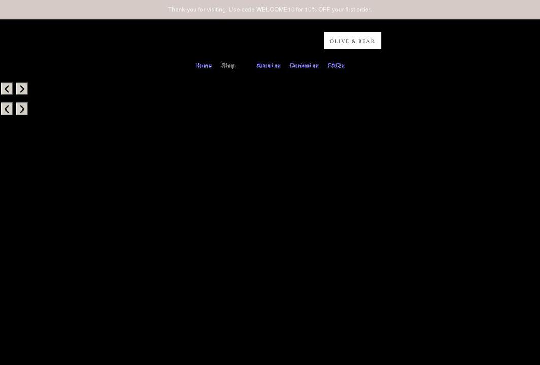 oliveandbear.co.uk shopify website screenshot