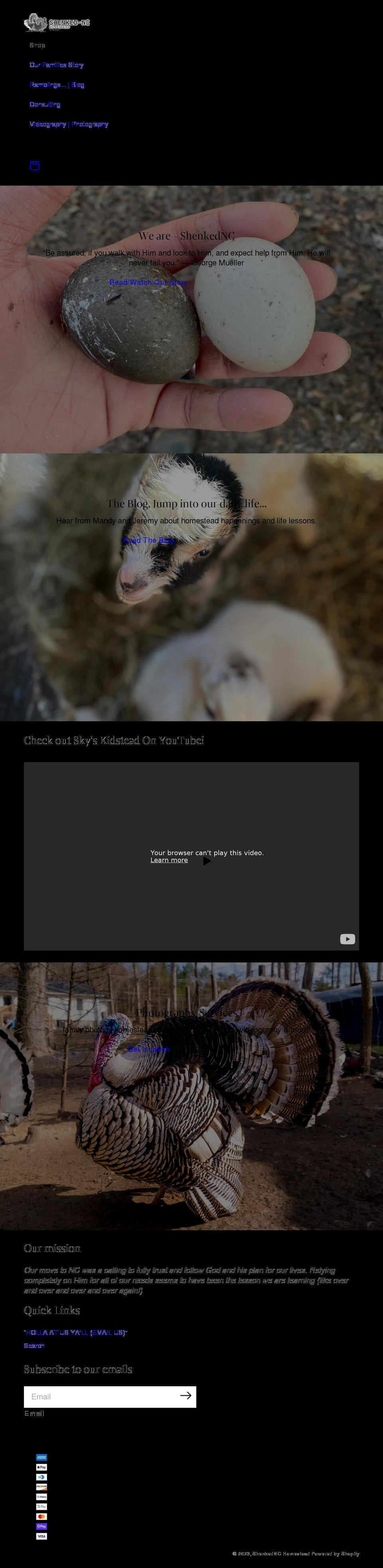 oliveandclaire.com shopify website screenshot