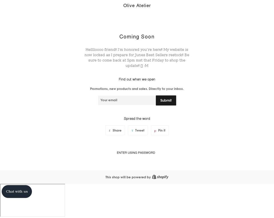 oliveandclayco.com shopify website screenshot